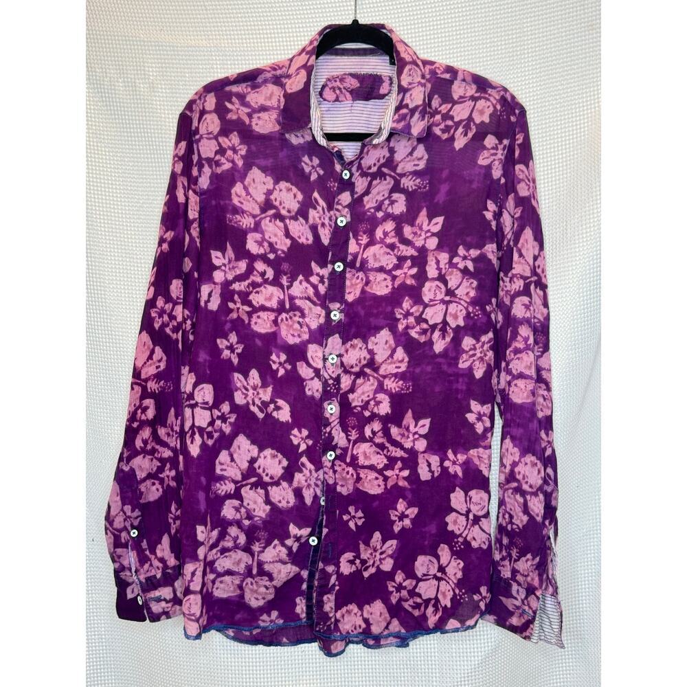 Arnold Zimberg Mens Purple‎ Lightweight Button Down Shirt Bold Colorful SIZE S/M
